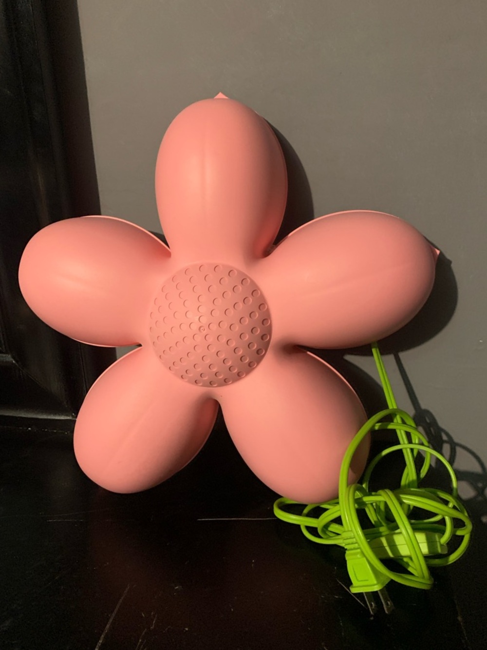 Vintage Ikea Smila Blomma Pink Wall Flower Light Lamp Green Cable Floral Girls